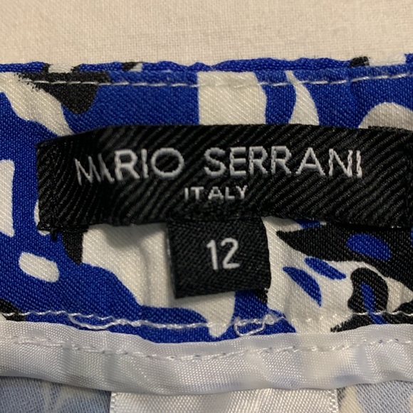 Mario Serrani Italy Comfort Stretch Shorts Blue Wh Black Size 12 Mint Condition - Picture 3 of 6